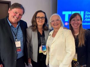 Reception photo of awardee and CGU members